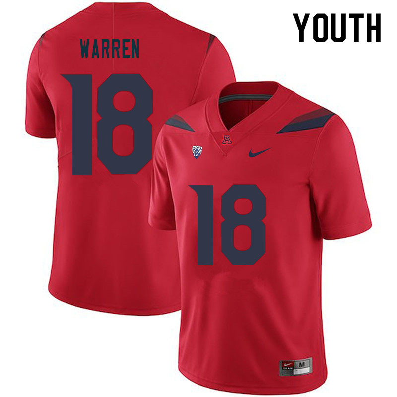 Youth #18 Dhameer Warren Arizona Wildcats College Football Jerseys Sale-Red - Click Image to Close